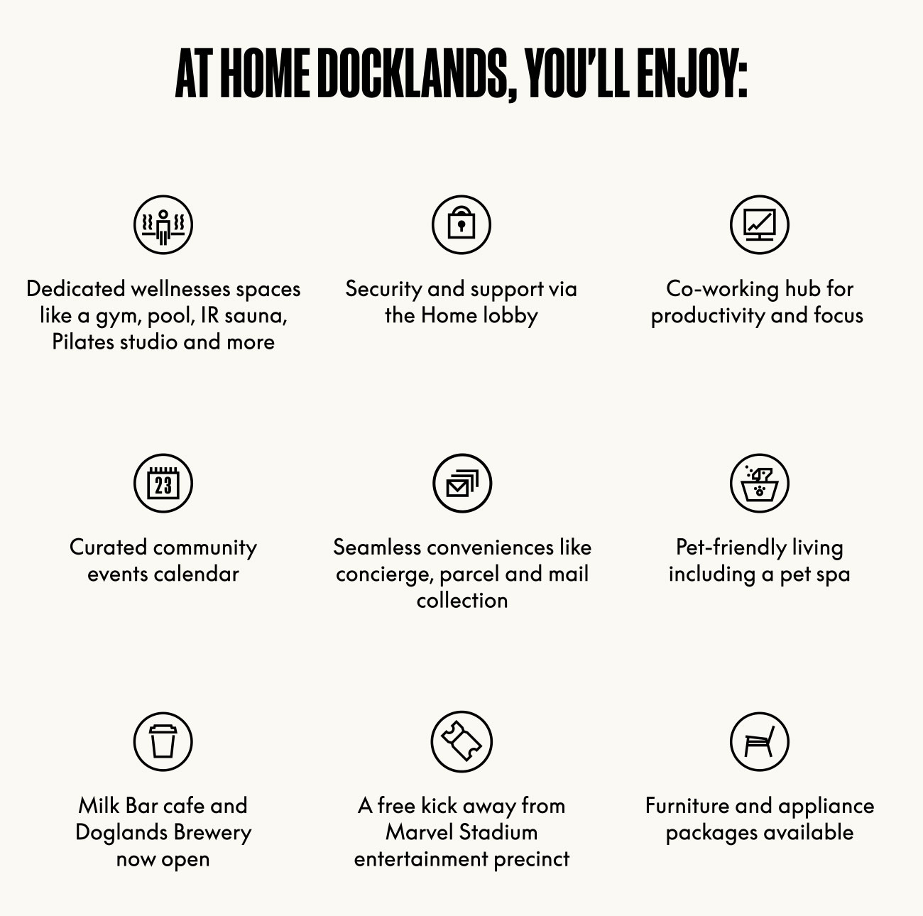 Image: Home Docklands facilities benefits